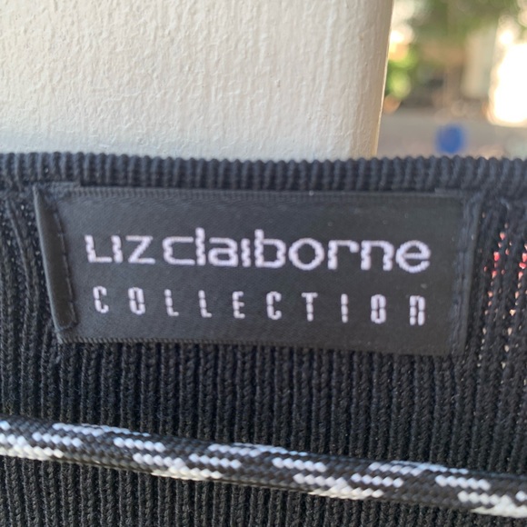 Vintage Liz Claiborne Collection black one button cardigan size S-M - Picture 3 of 12